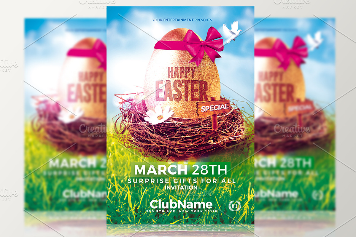 Happy Easter - Psd Flyer Template, a Poster Template by Rome B Creation (Photo 1 of 3)