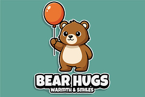 Bear Hugs Warmth & Smiles, an Animal Illustration by Izdihaar_Studio