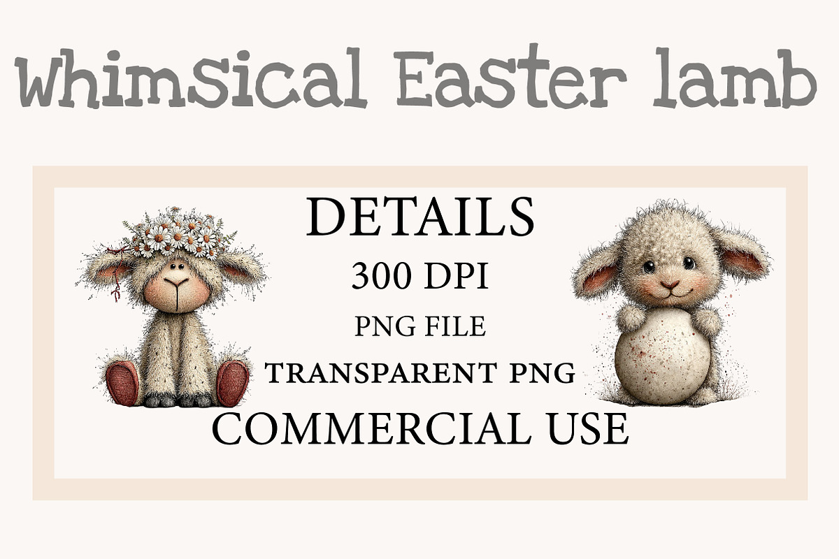 Whimsical Easter lamb clipart, an Illustration by Designworld (Photo 2 of 7)