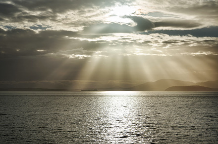 God Rays Over The Ocean From, a Nature Photo by Always Wanderlust