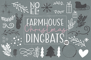 FARMHOUSE CHRISTMAS DINGBATS Font