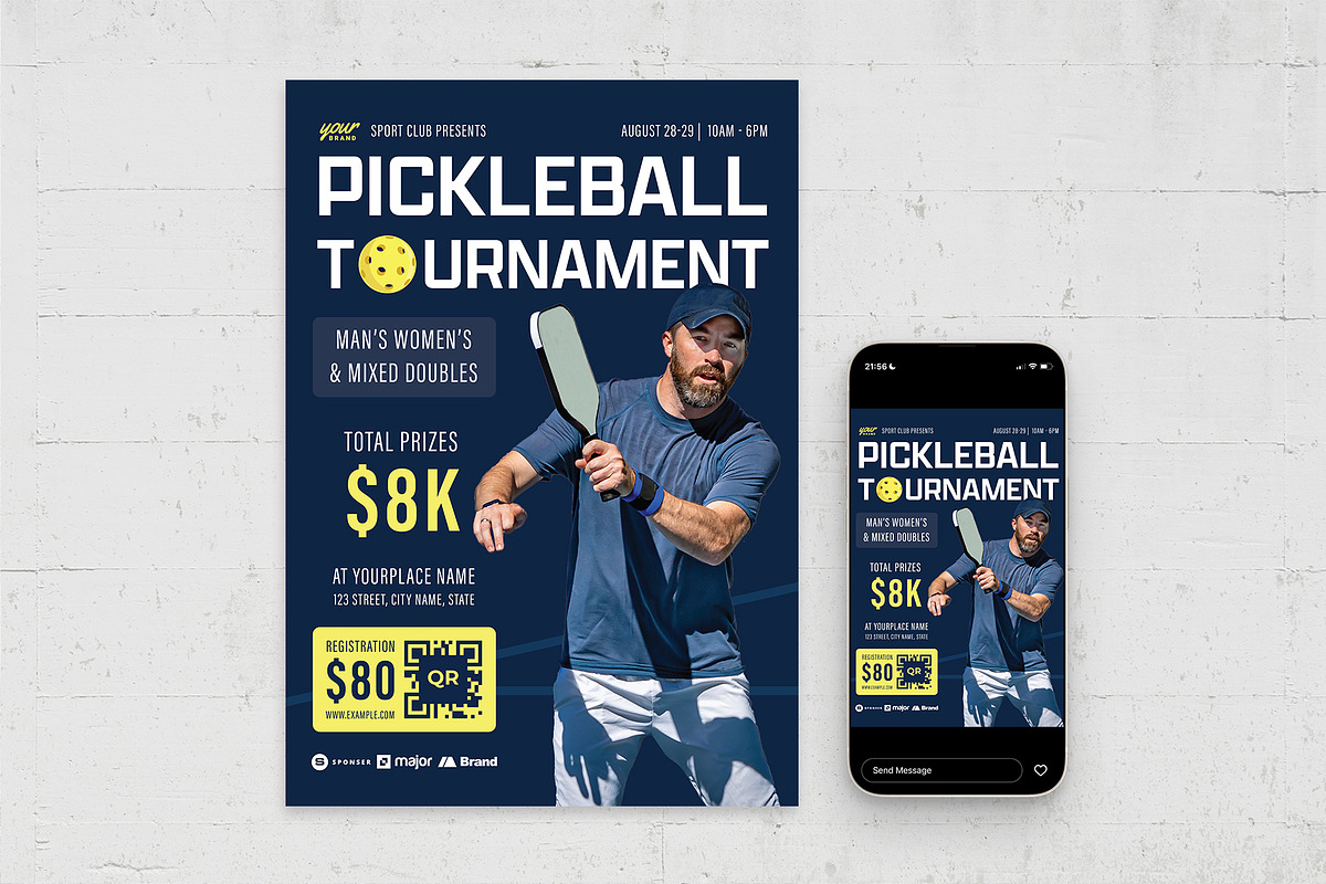 Pickleball Flyer Template, a Flyer Template by BrandPacks (Photo 3 of 6)