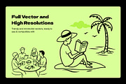 Book Reading Doodle Icons, an Outline Icon by Brickclay (Thumbnail 4 of 9)