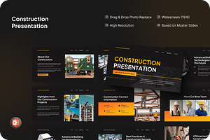 Construction Presentation Powerpoint, a Presentation Template by SquidPixey