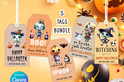 5 Bundle Halloween Favor Gift Tags, a Card Template by Tanondesign (Thumbnail 1 of 3)