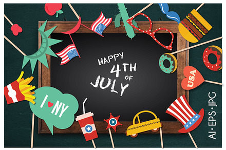 4th of July- Photo Booth Props