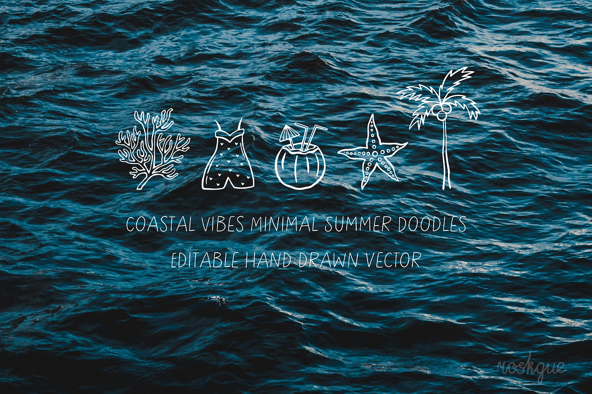 Coastal Vibes Minimal Summer Doodles, an Object Graphic by roskque (Photo 8 of 8)
