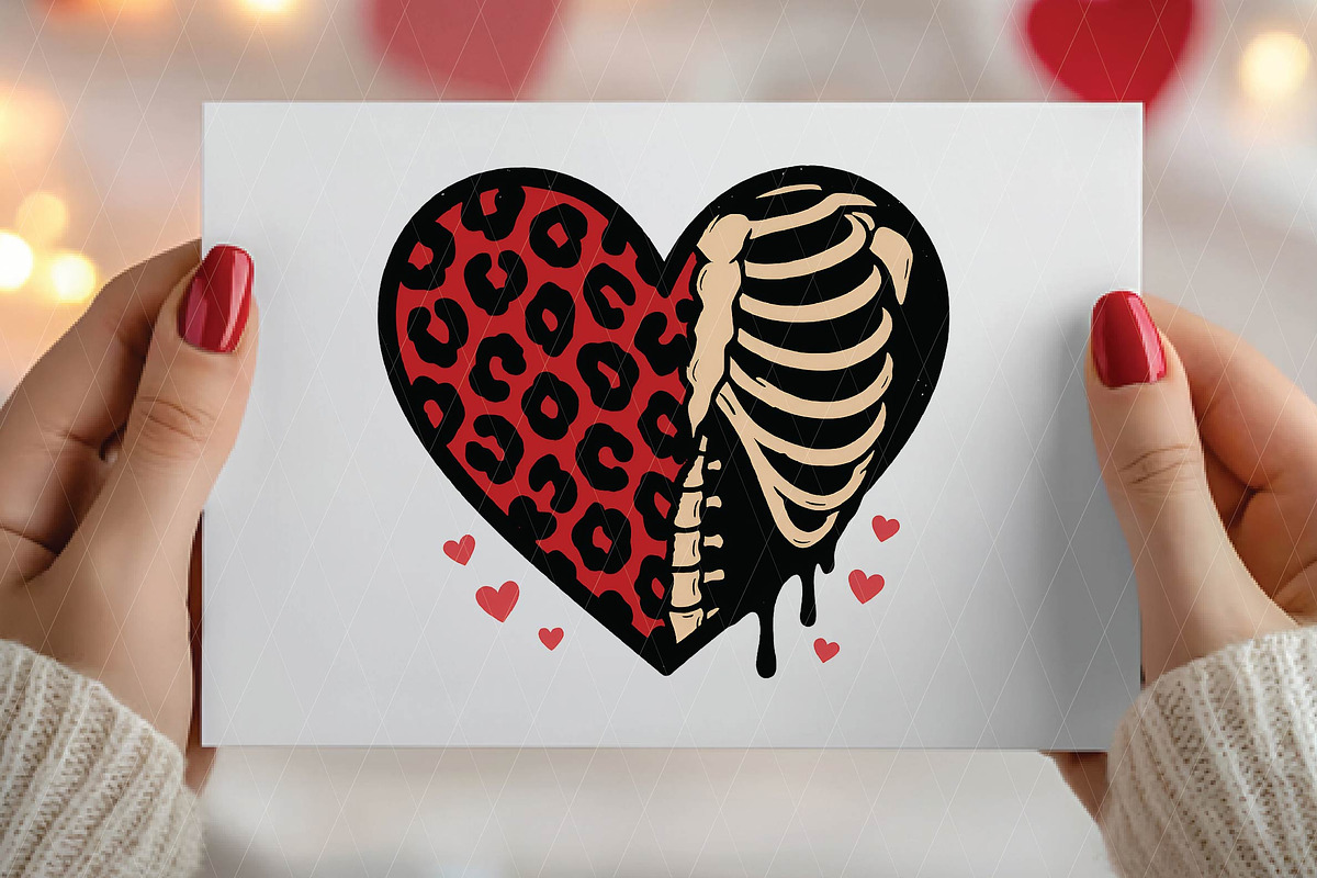 Valentine Skeleton Ribs Leopard Hear, an Illustration by DreamPrint404 (Photo 4 of 8)