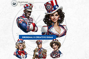 4th of july Patriotic Characters V1, a Person Illustration by ThatsDesignArt (Thumbnail 8 of 12)
