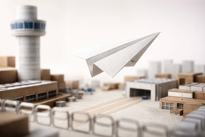 Paper airplane flying, a Photo by rarrarorro
