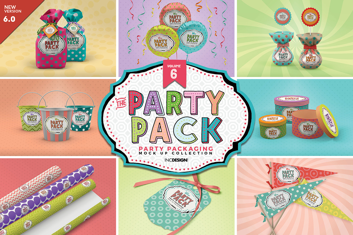 Vol.6 Party Packaging MockUps, a Product Mockup by INCDesign (Photo 1 of 18)