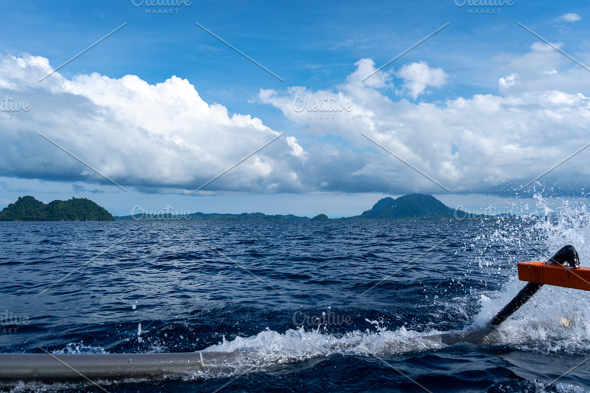 Boat approaching island, Togian Islands, Sulawesi, Indonesia, a Transportation Photo by GoodGoods (Photo 1 of 2)