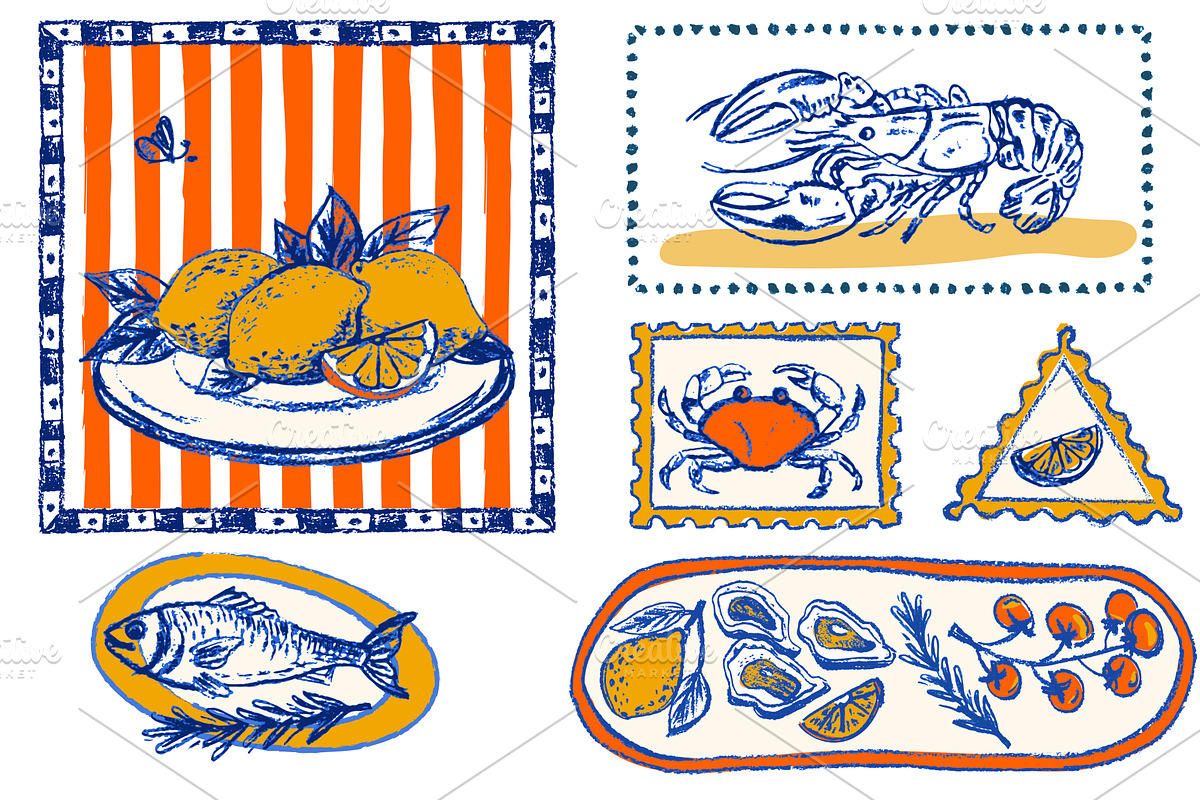 Italian summer postcard design with, an Illustration by Zimages