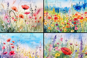 Wildflowers Field Background