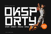 Oksporty - Sport Font, a Sans Serif Font by Iqsiart Studio (Thumbnail 1 of 7)