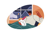 People freezing at home set, a Person Illustration by PaperTrident (Thumbnail 5 of 7)