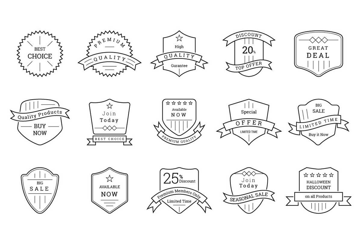 80 Sale, Discount, Offer Badges preview 2