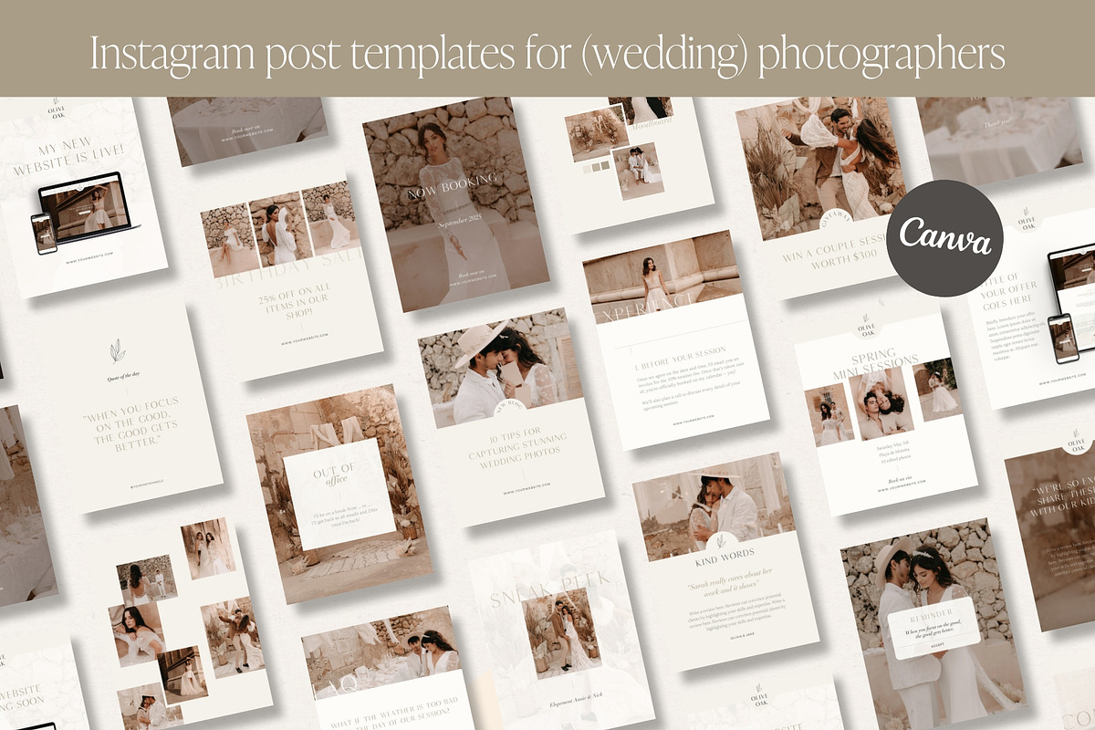 Wedding Photographer Instagram Posts, a Social Media Template by Wonderlik Webdesign (Photo 1 of 11)