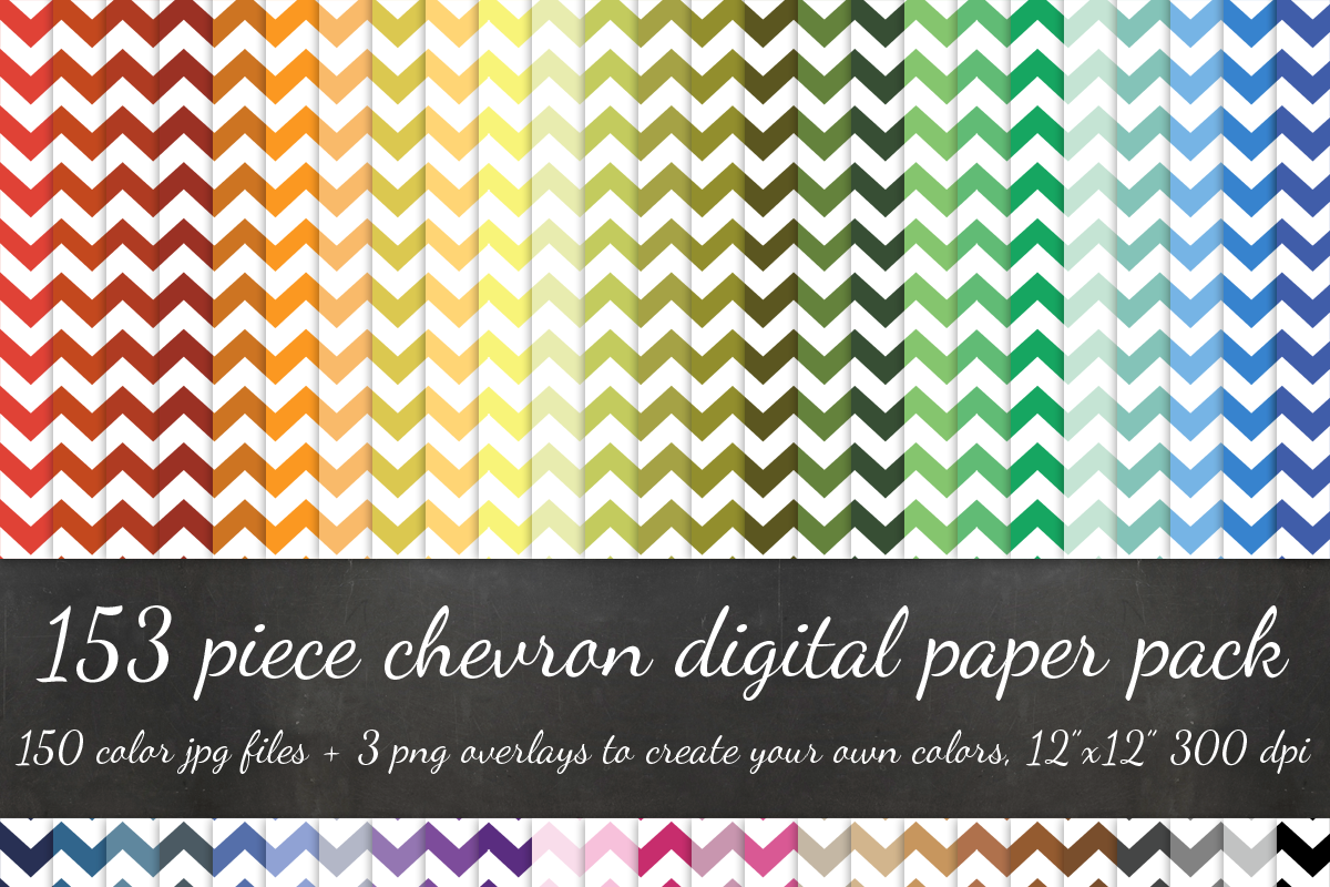 153 Piece White Chevron Paper Pack