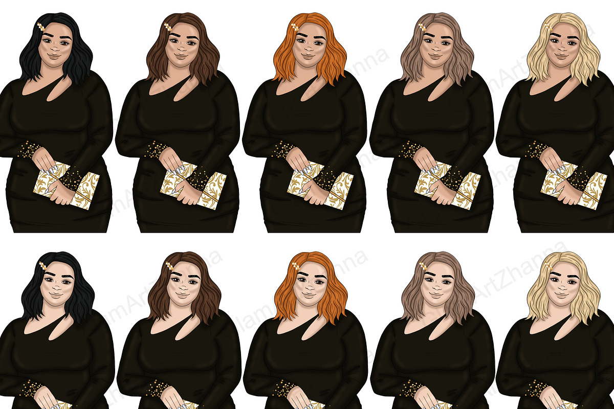 Fashion Girls Clipart, a Person Illustration by GlamArtZhanna (Photo 4 of 5)