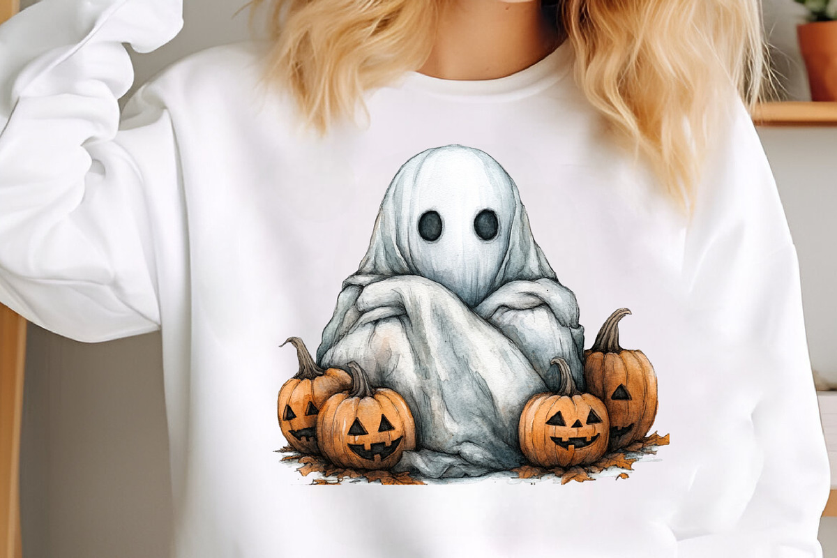 Boho Fall Halloween Ghost Png, an Illustration by SinaCreation (Photo 4 of 7)