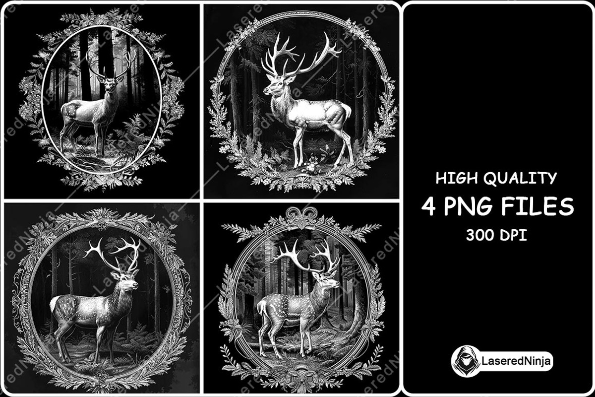 Deer Elk Buck Stag Circular Frame | Creative Market