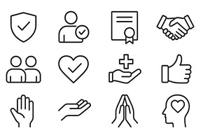 Icons representing trust, validation, an Object Illustration by ZinetroN
