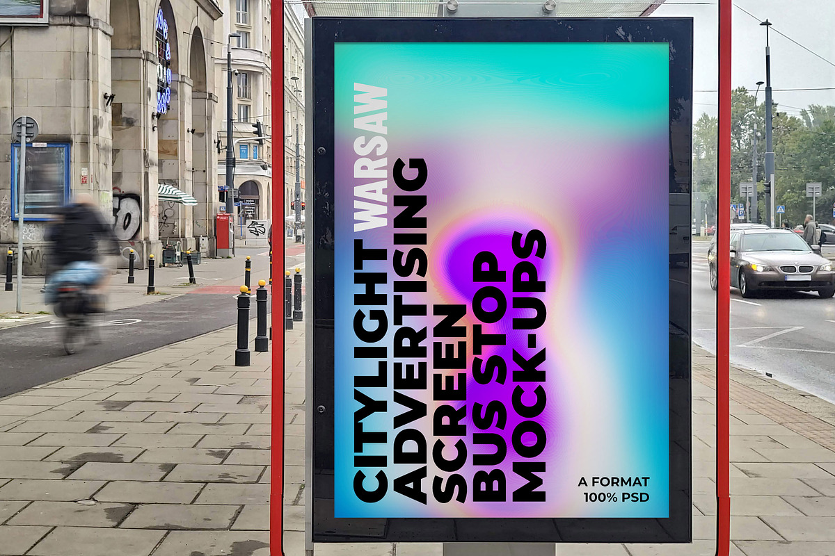 Warsaw Citylight Ad Bus Stop 11 v1, an Advertising Mockup by Graphic Shelter (Photo 3 of 7)