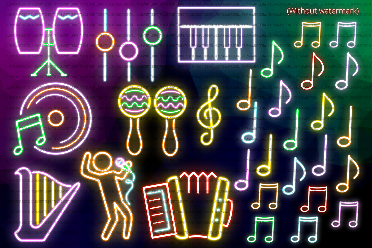 Neon Music Instrument PNG Clipart, an Education Illustration by Lenninator Digital (Photo 4 of 5)