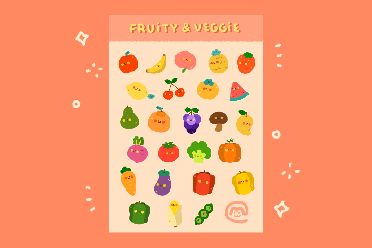 Fruity Veggie Sticker for Goodnotes, an Illustration by mimimeow (Photo 2 of 3)
