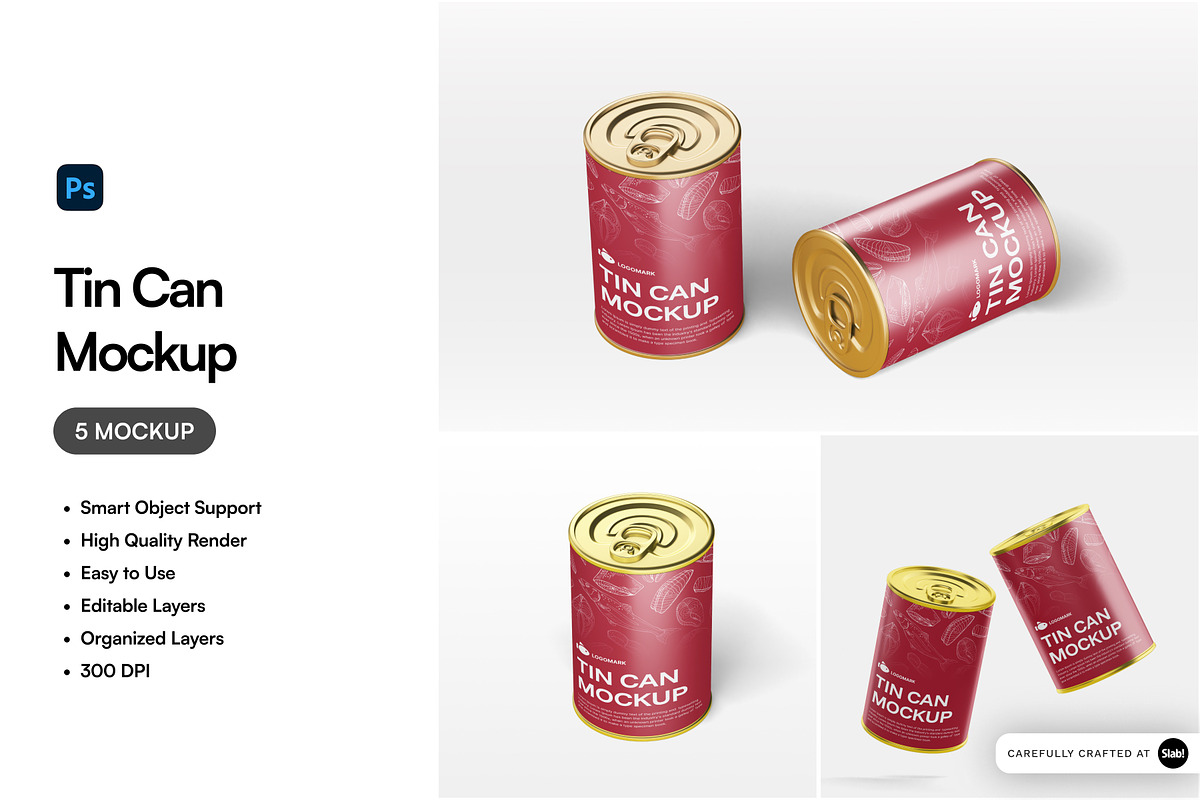 Tin Can Mockup, a Packaging Mockup by SLAB! Design (Photo 1 of 7)