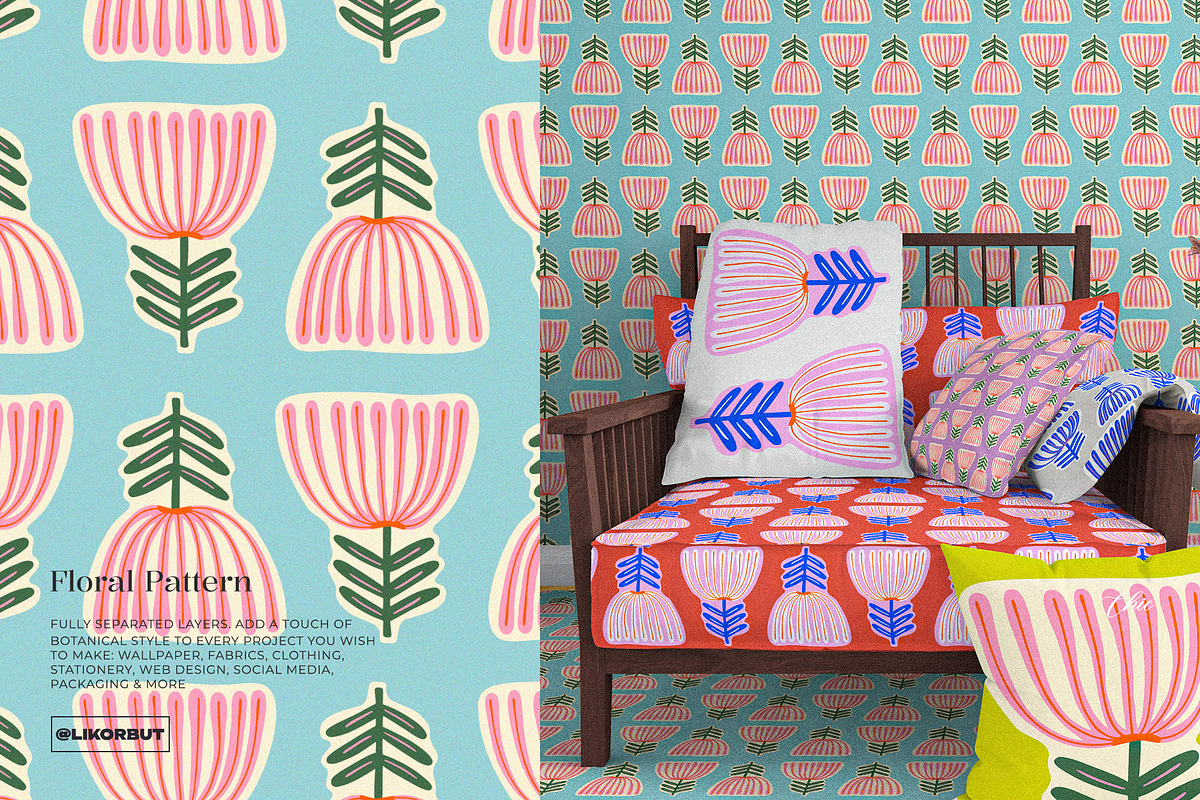 Kaleo Abstract Floral Pattern, a Pattern Graphic by likorbut (Photo 6 of 12)