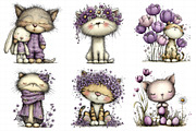 Whimsical Funny Spring Cats Clipart, an Illustration by Daily.Designs (Thumbnail 3 of 5)