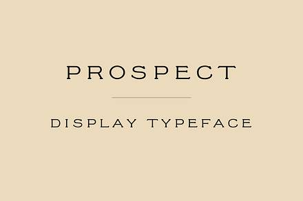 Prospect, Display font, a Font by Pilgrim Fonts