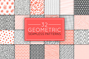 32 geometric seamless patterns set, a Pattern Graphic by IreneArt illustrations (Thumbnail 1 of 2)