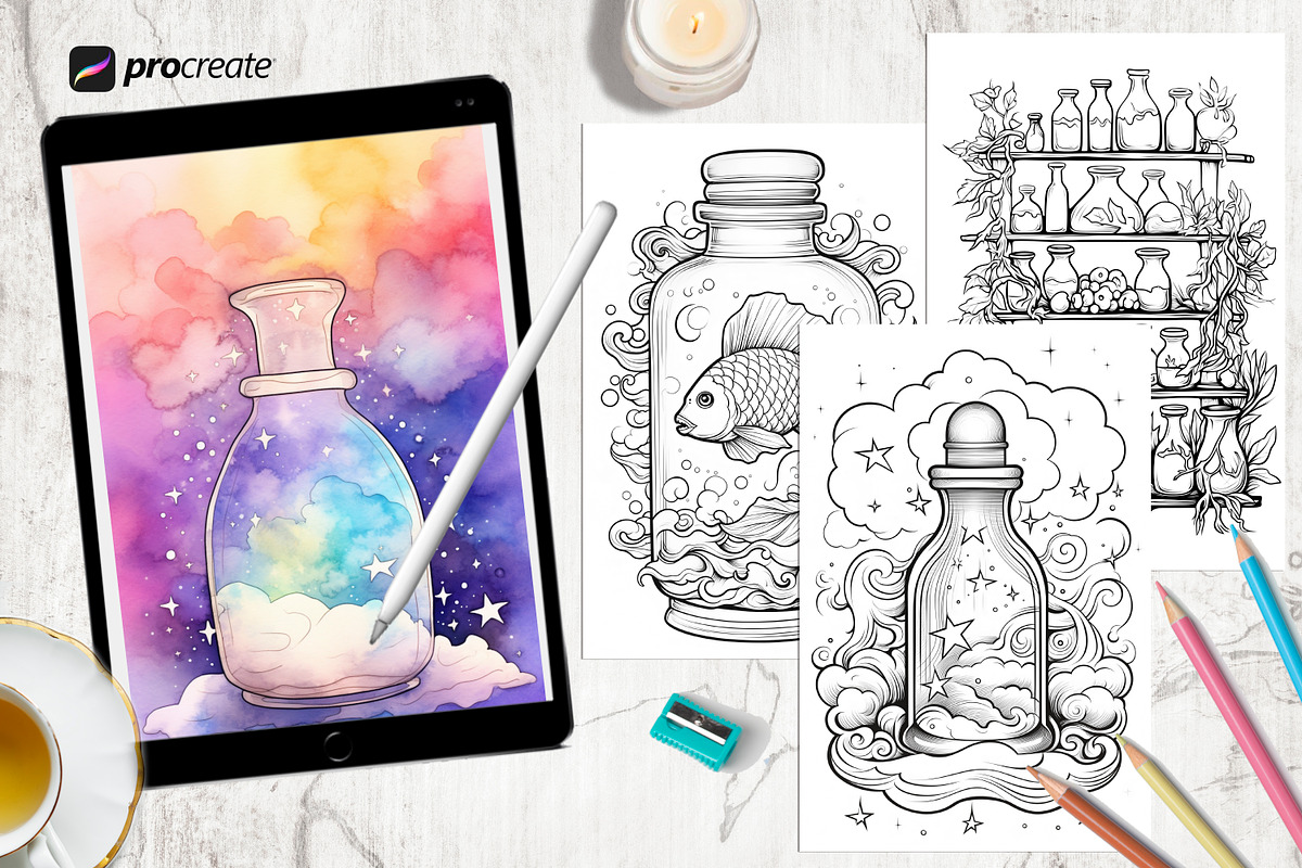 Coloring Pages For Adults and Kids, a Decorative Illustration by AlineArtStore (Photo 2 of 9)