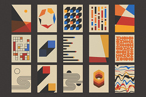 Set Of 15 Simple Geometric Posters