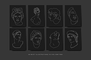 Aesthetic Greek Sculpture Line Art, an Illustration by Rough Edges Supply Co. (Thumbnail 2 of 14)