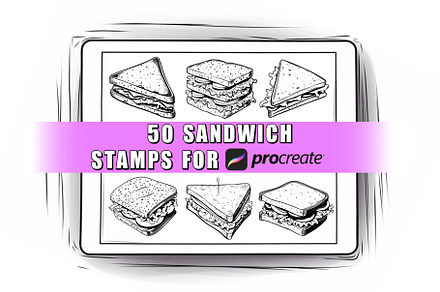 50 Sandwich Procreate Stamps Brushes