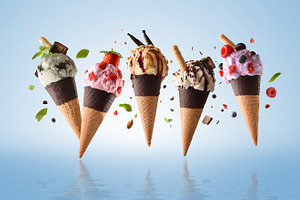 Assorted Floating Ice Cream Cones Collection, a Food & Drink Photo by Davizro's Market