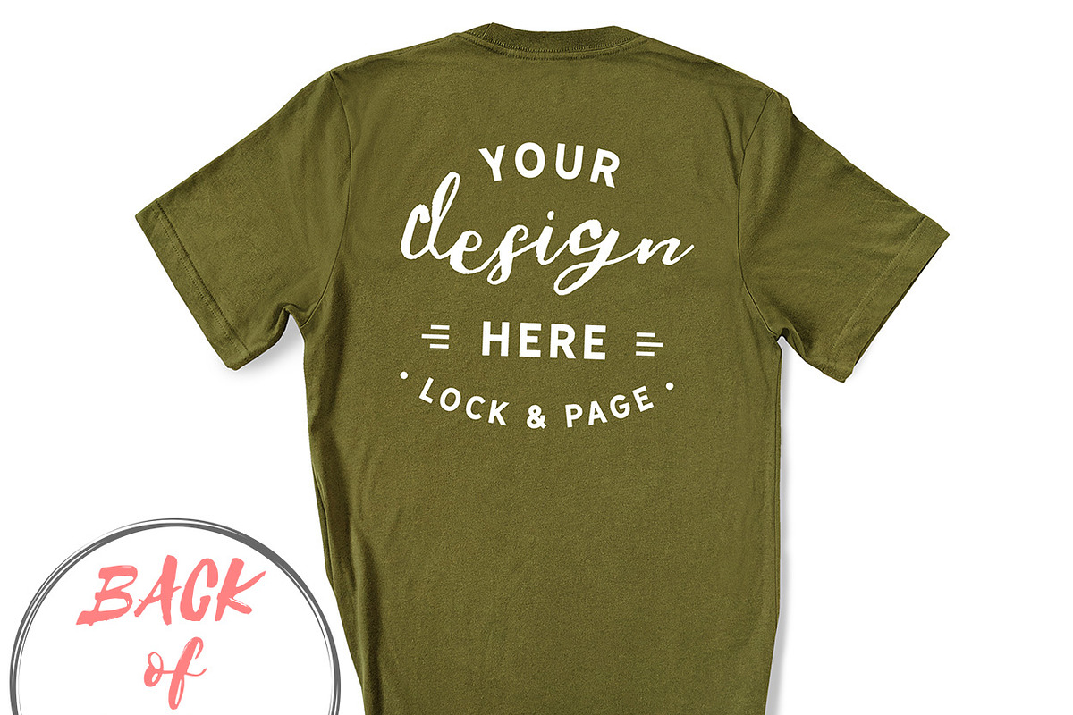 Back Of T-Shirt BC3001 Mockup Bundle, a Shirt Mockup by lock and page (Photo 59 of 88)