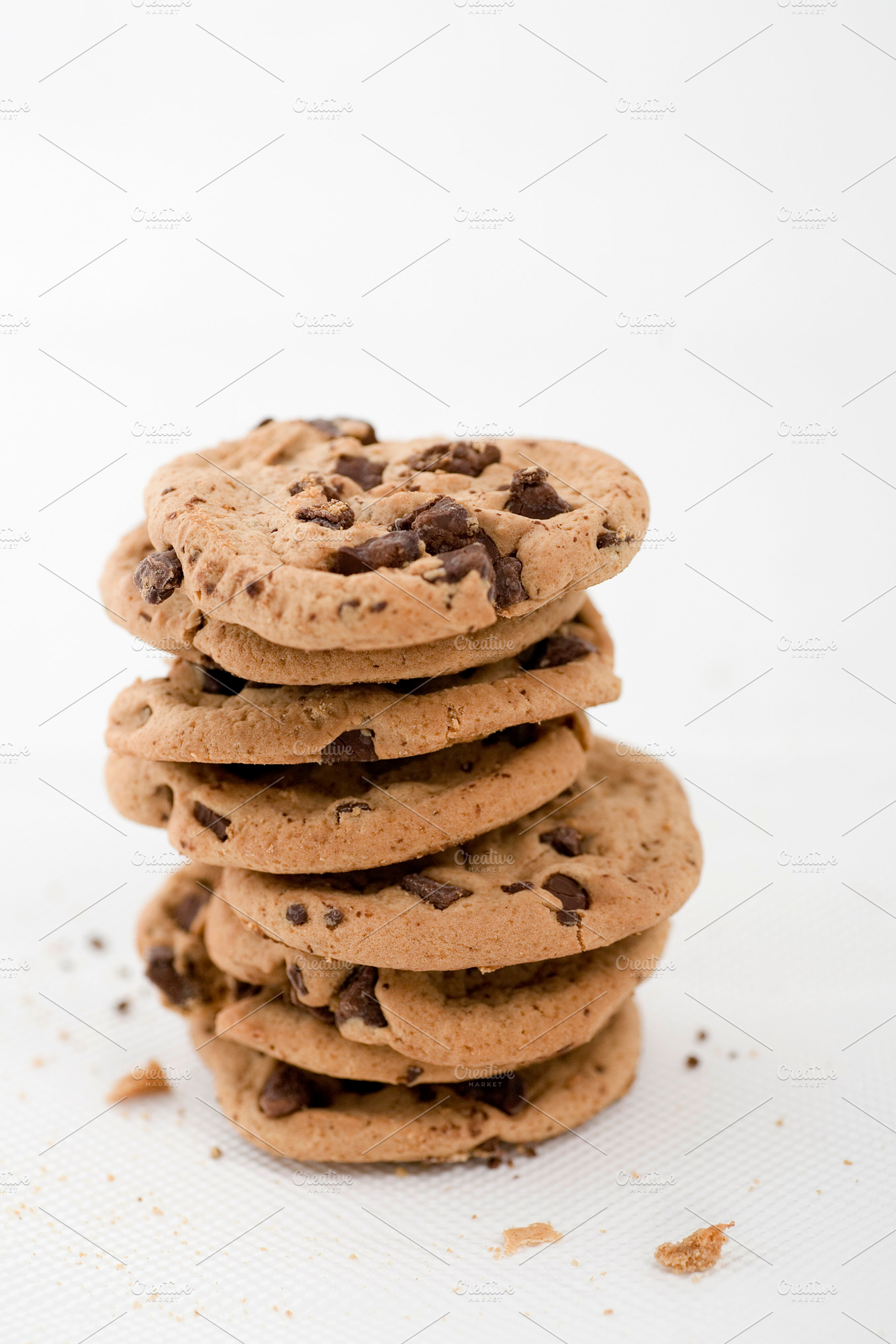 A Tower Of Chocolate Chip Cookies