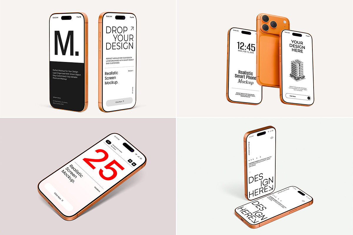 iPhone Screen Device Mockup Bundle, an iPhone Mockup by graphypix (Photo 3 of 14)