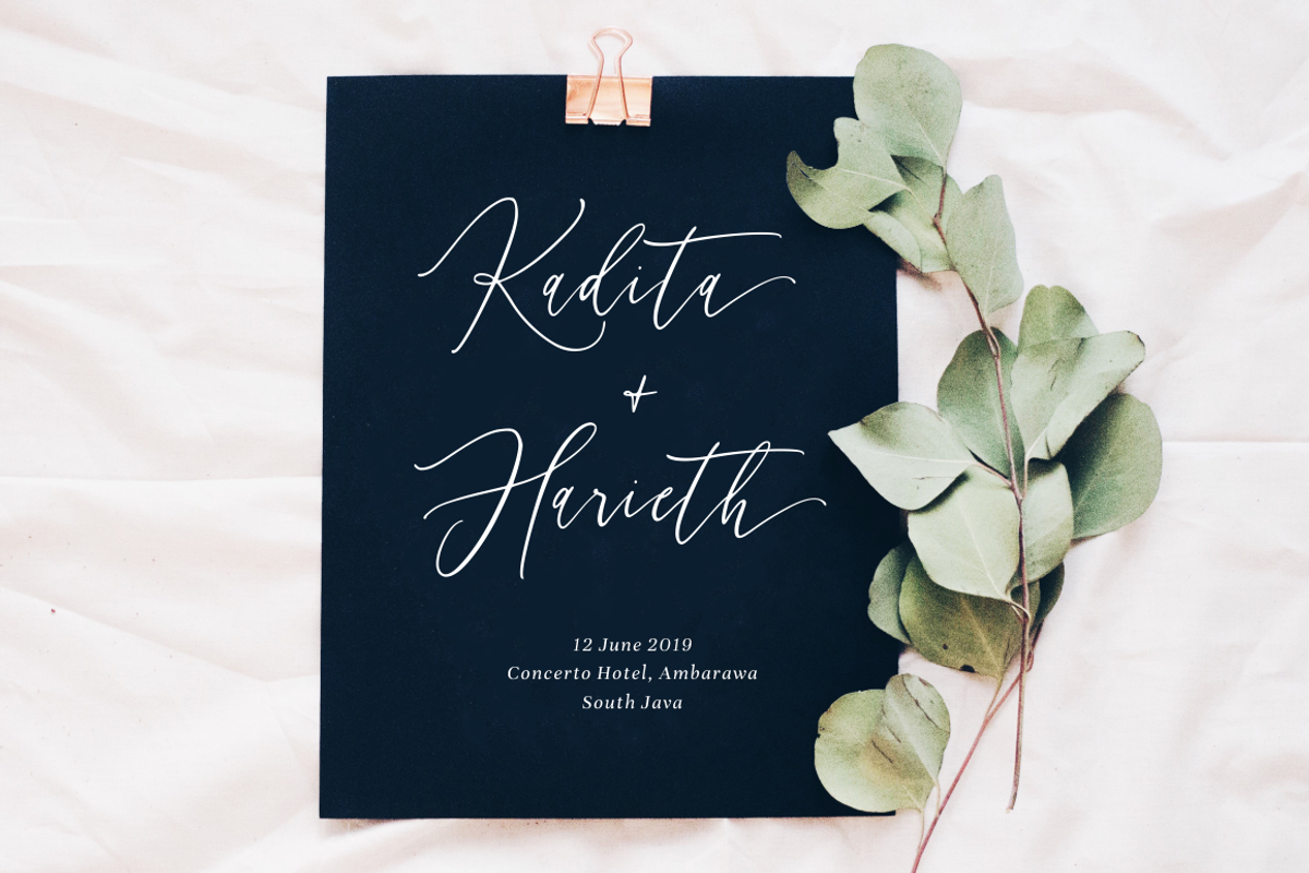 Handita - Calligraphy Font preview 3