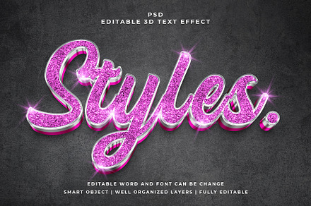 Pink Glitter 3d Text Effect Style, a Layer Style Add-On by designermdnazir