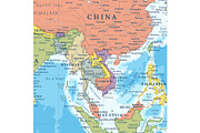Vector World Map - Large&Detailed, a Decorative Illustration by PorcuPen Works (Thumbnail 5 of 10)