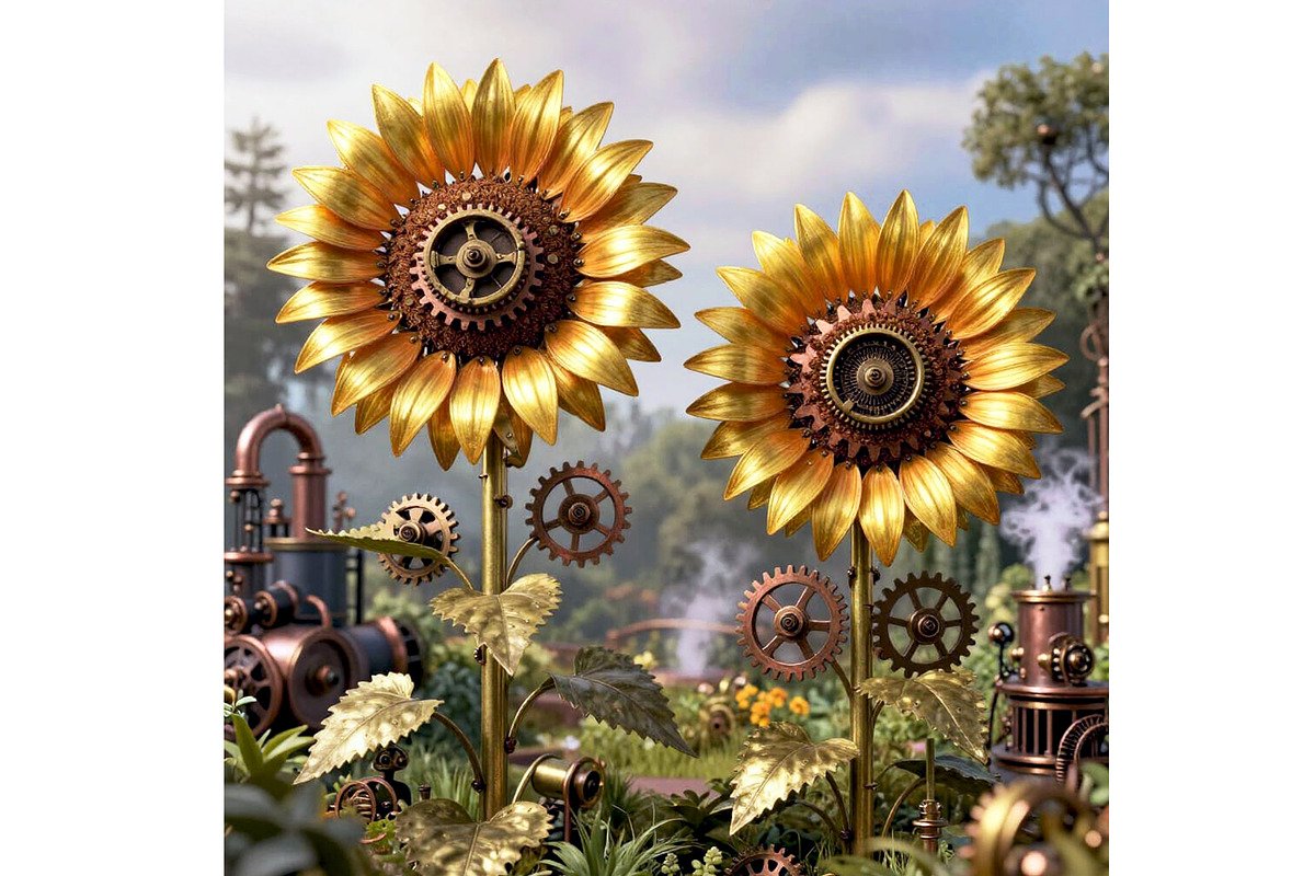 Mechanical Sunflowers, a Work Illustration by Sharon Schwalbe (Photo 2 of 4)