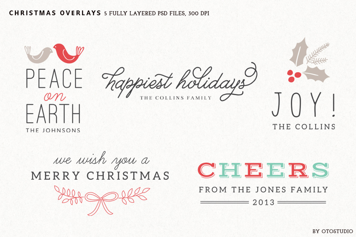 Digital Christmas Overlays - Set 1