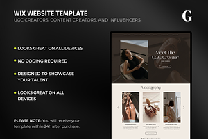 UGC Portfolio Wix Website Template