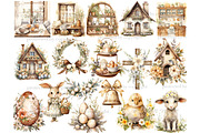 Rustic Easter Clipart Spring Clipart, an Animal Illustration by GlamArtZhanna (Thumbnail 4 of 6)